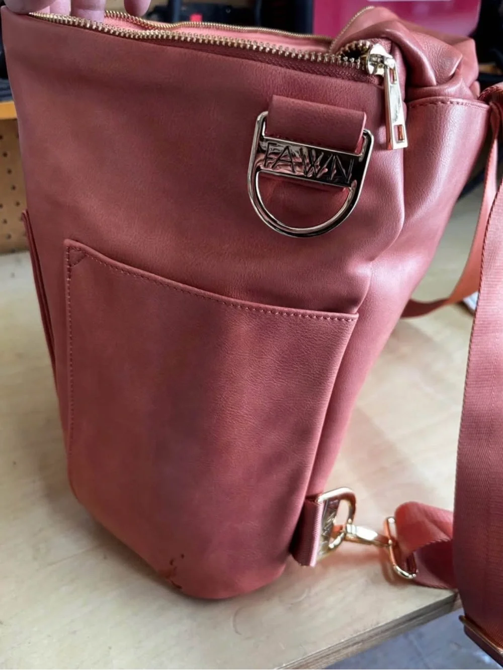 NWOT Pink Fawn Design Baby Bag
